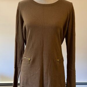 Michael Kors Brown Knit with Gold Zipper
